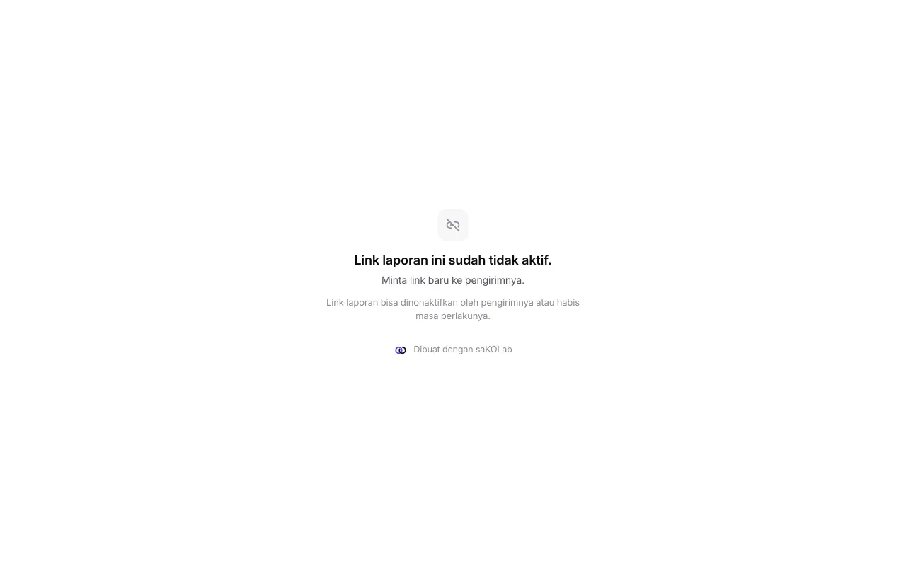 Halaman Link laporan ini sudah tidak aktif