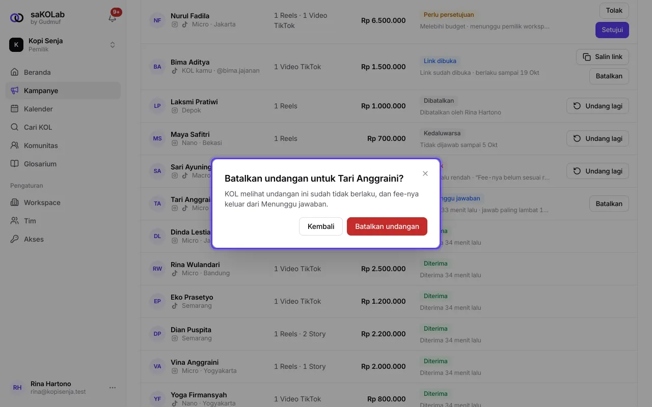 Dialog Batalkan undangan
